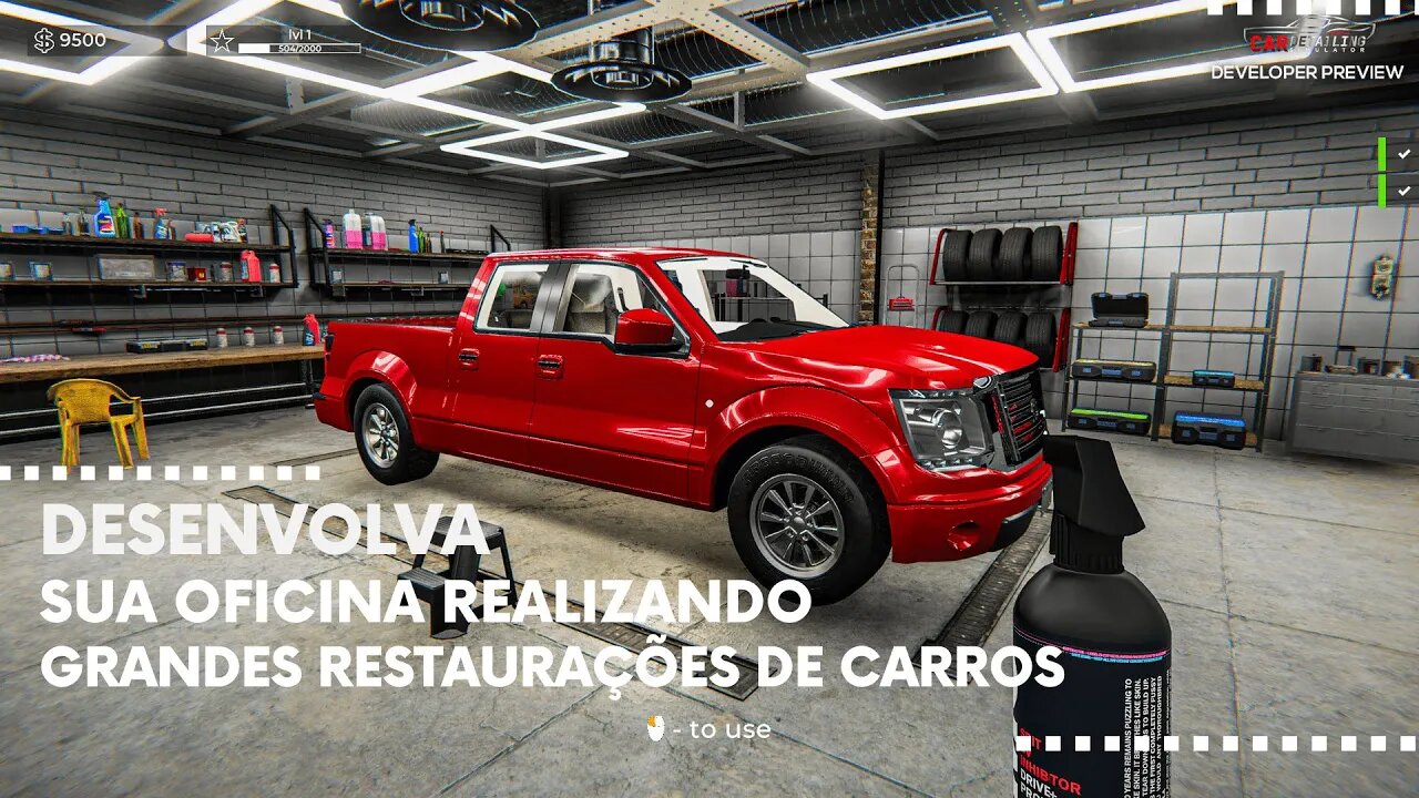 Car Detailing Simulator - Desenvolva sua Oficina Realizando Grandes Restaurações de Carros