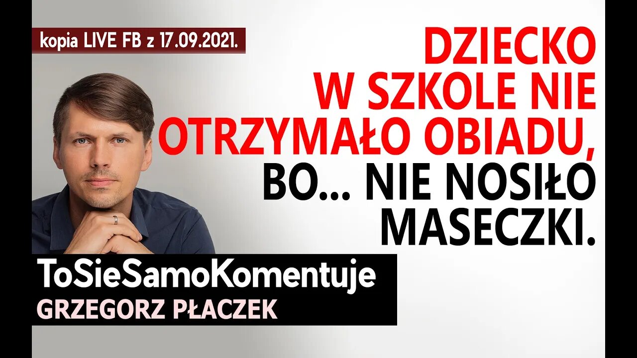 Dziecko w szkole nie otrzymało obiadu w szkole, bo nie miało wcześniej maseczki. Absurd goni absurd.