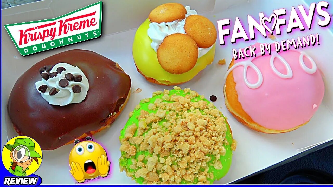 Krispy Kreme® FAN FAVS DOUGHNUTS Review 📣🏟️🍩 ALL 4 FLAVORS! 🤯 Peep THIS Out! 🕵️‍♂️