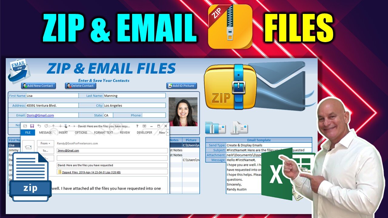 Learn How To Zip & Email Files or Folders From Excel in Just One Click