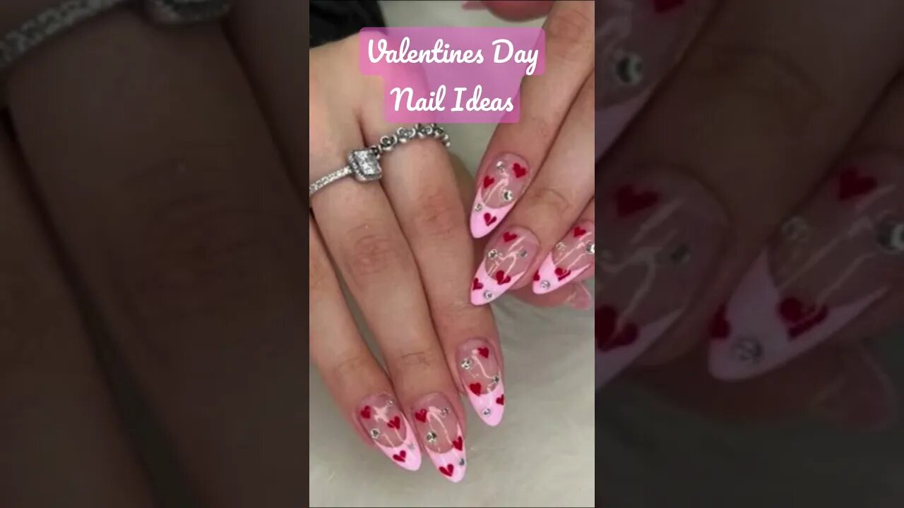 Love this look: If heart eyes emoji was nail art!! 😍 #2023nails #accentnails #valentinesnails