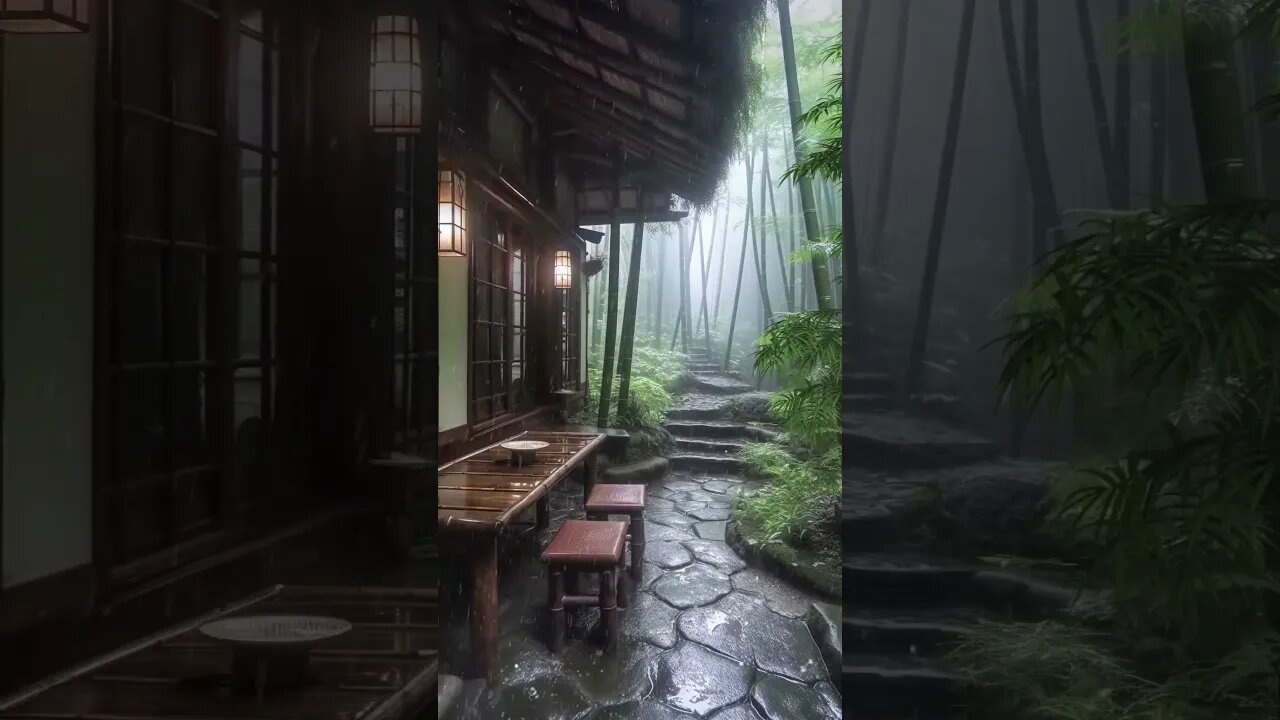 舒适的雨声助眠音乐:山间雨林屋檐听雨让你轻松入睡、ASMR#rain #rainsounds #sleep #sleepmusic #shortsvideo #shorts #relax