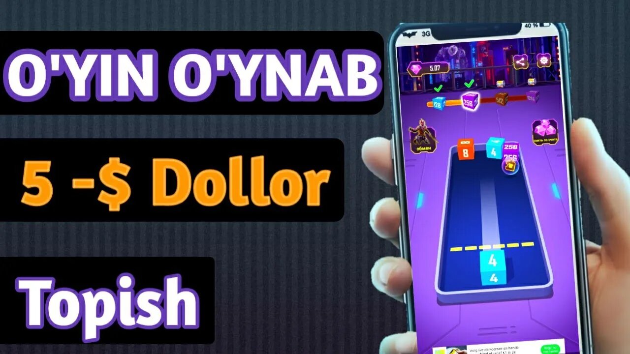 TELEFODA O'YIN O'YNAB 5$ PUL ISHLASH SARMOYASIZ 2022