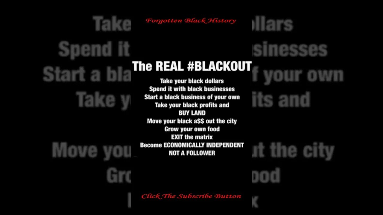This is an actual movement | Forgotten Black History