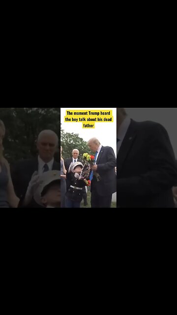 President Trump visit Arlington Cemetery and Greets little boy who lost his dad in war.