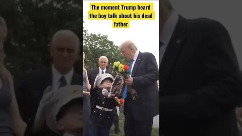 President Trump visit Arlington Cemetery and Greets little boy who lost his dad in war.