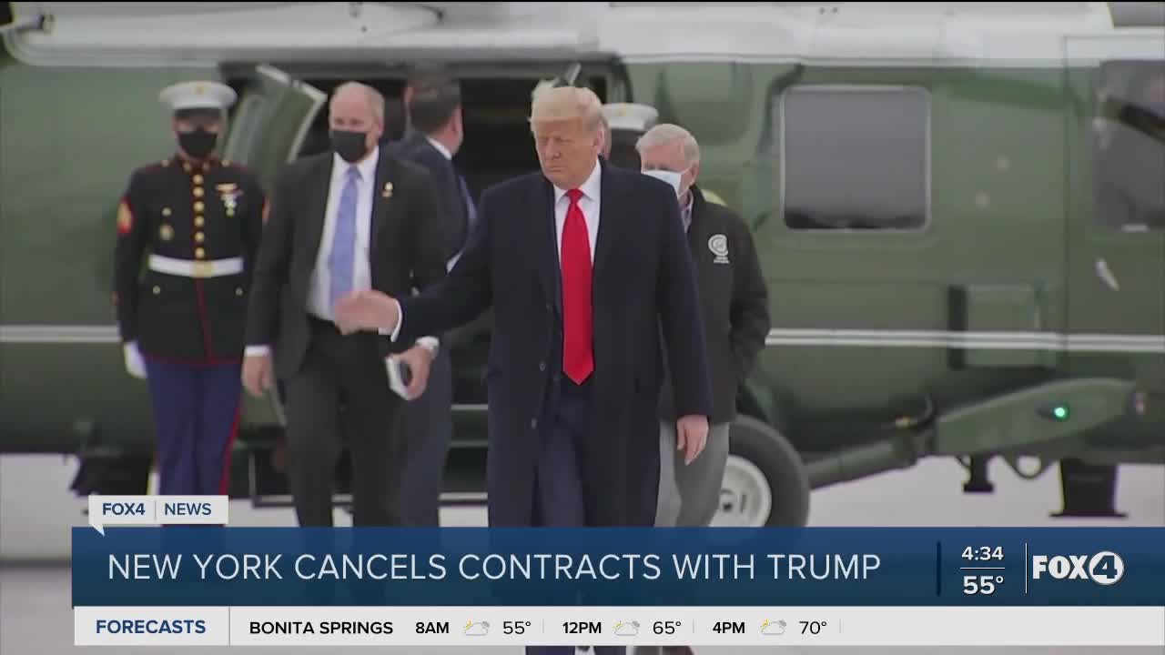 New York cancels contracts with President Trump