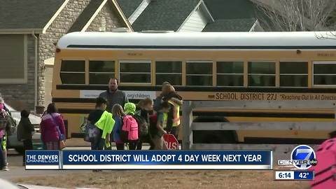 School District 27J moving to four-day school week in the fall