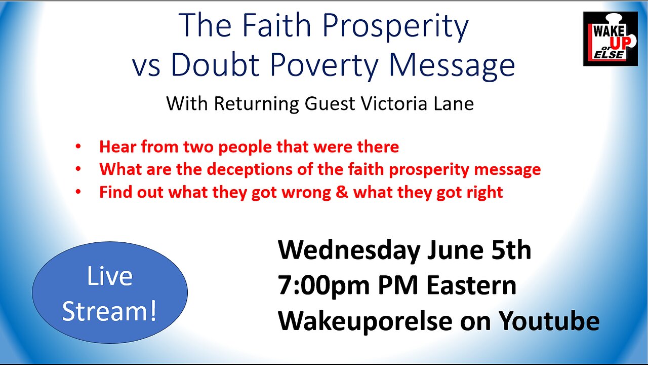 The Faith Prosperity vs The Doubt Poverty Gospel