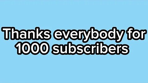 Thx everybody for 1k subs