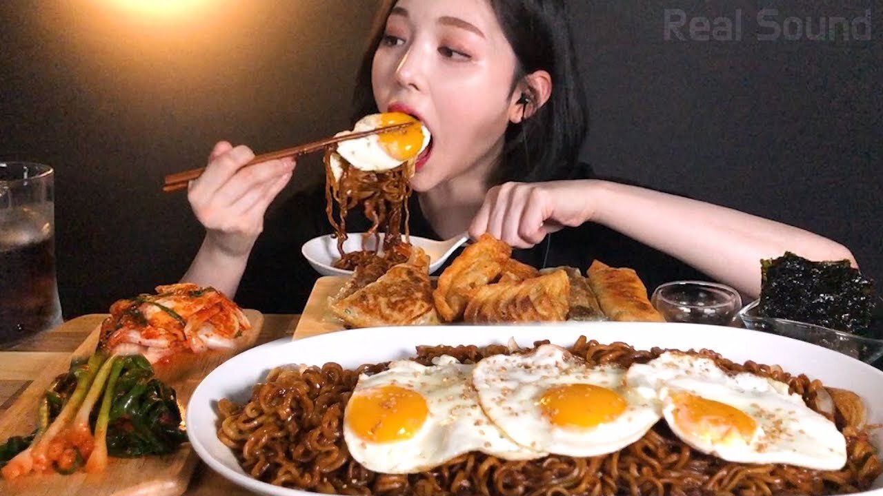 Spaghetti Mukbang Korean ASMR Real Sound Eating Show