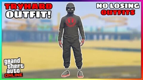 Easy Red & Black Joggers Ripped Shirt Glitch Tryhard Modded Outfit (No Transfer) (GTA Online)