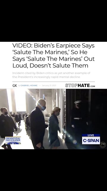 Biden’s Earpiece Says ‘Salute The Marines’