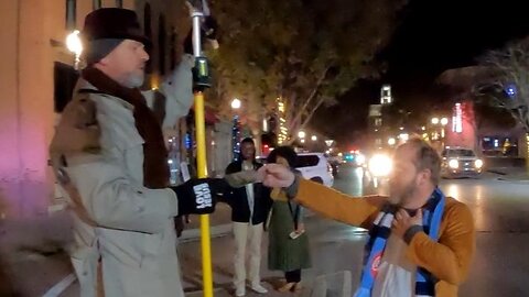 Word Salad Church-goer Prattles to Evangelist @ Xmas Celebration on Town Square | 6 Dec 24 (Part #4)
