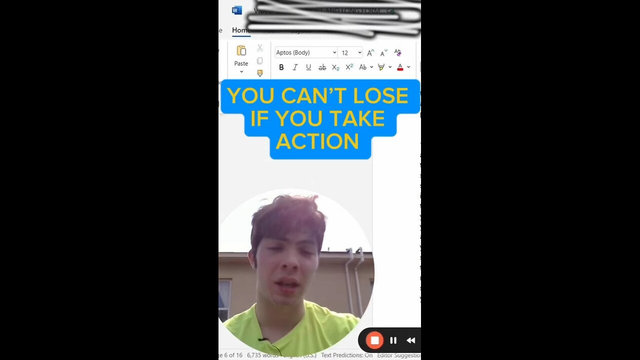 YOU CAN’T LOSE IF YOU TAKE ACTION