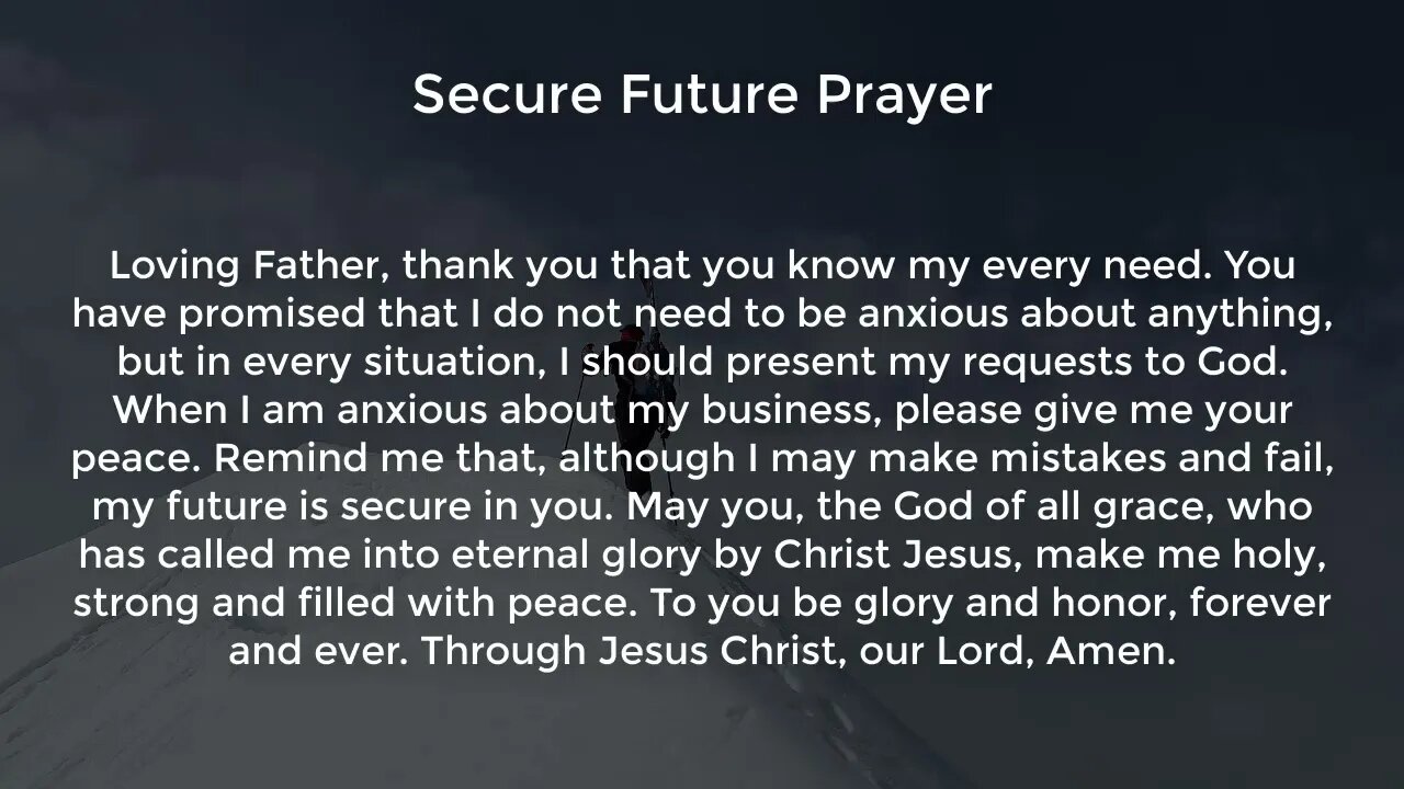 Secure Future Prayer (Prayer for Success and Prosperity in Business)