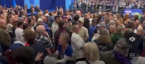 ANOTHER ANGLE of the people shouting “Christ is King… Jesus is Lord” at the Kamala rally.