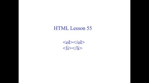 HTML Lesson 55