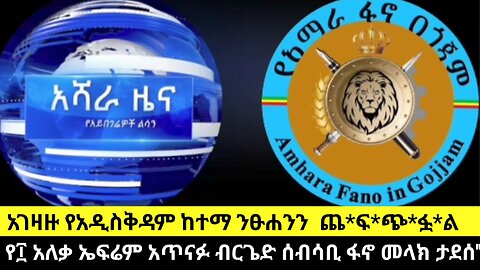 አገዛዙ የአዲስቅዳም ከተማ ንፁሐንን ጨፍጭፏል -''የ፲ አለቃ ኤፍሬም አጥናፉ ብርጌድ ሰብሳቢ ፋኖ መላክ ታደሰ''