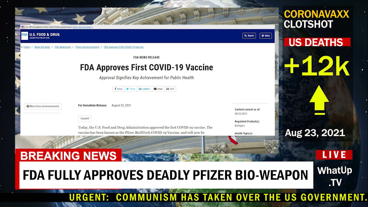 FDA APPROVES DEADLY PFIZER BIO-WEAPON