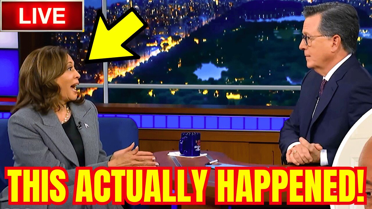 Kamala Harris CACKLES After Colbert Grills Her About Biden’s Catastrophic Approval Rating!