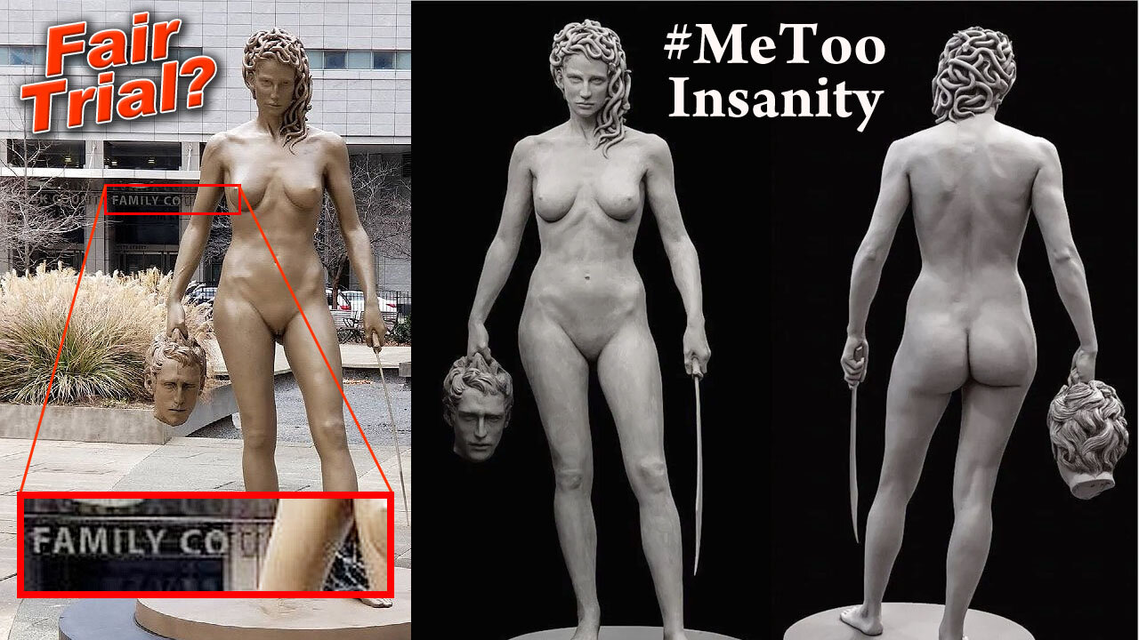 Manhattan Family Court installs statue of a Women carrying the severed head of a Man #MeToo ‎‍♀️⚖️