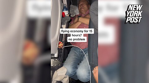 Man sleeps on plane floor during 15-hour flight: 'More room for everybody'