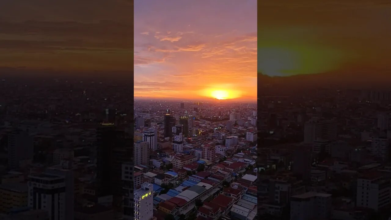 Sunset 🌇 Rooftop Phnom Penh Cambodia 🇰🇭 #cambodia #phnompenh #expat #sunset