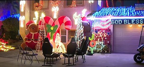 Holiday lights at Henderson home