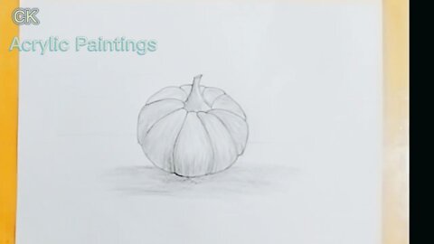 Children's pencil drawing tutorial - small pumpkin