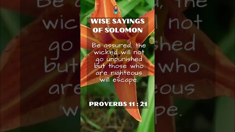 Wise Sayings of Solomon | Proverbs 11:21