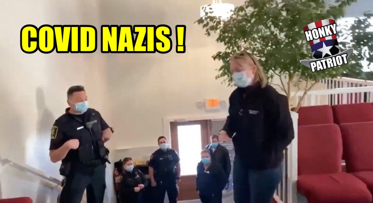 "GET OUT, NAZIS!" CALGARY PASTOR SHOUTS DOWN AND RUNS OFF POLICE INTERRUPTING HIS CHURCH !