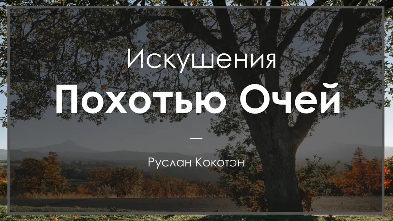 Искушение похотью очей | Руслан Кокотэн