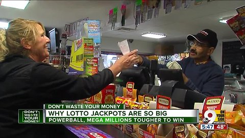 Lotto jackpots increase as chances of winning decrease