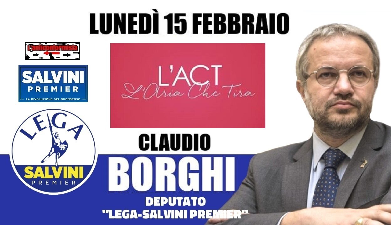 🔴 Interventi dell'On. Claudio Borghi ospite a "L'aria che tira" del 15/02/2021.