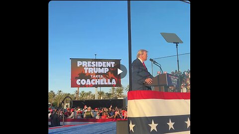 President Trump at Coachella yesterday took a poll as to whether he should wear his hat or not.