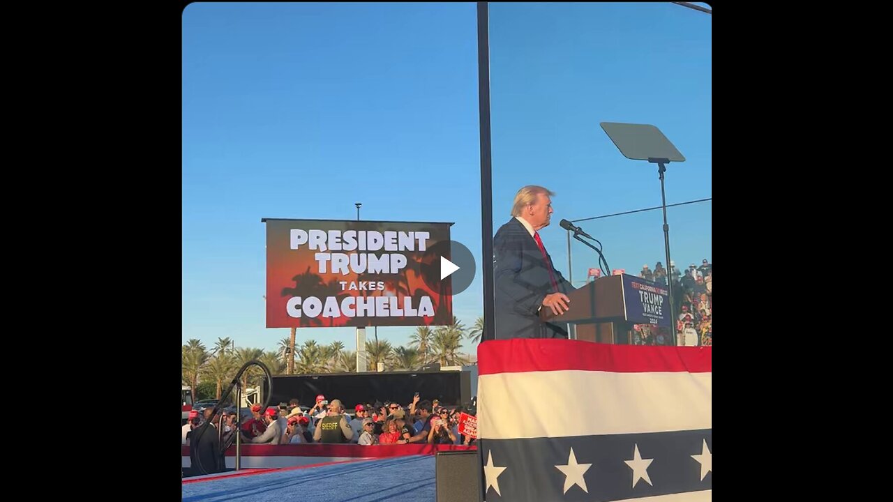 President Trump at Coachella yesterday took a poll as to whether he should wear his hat or not.