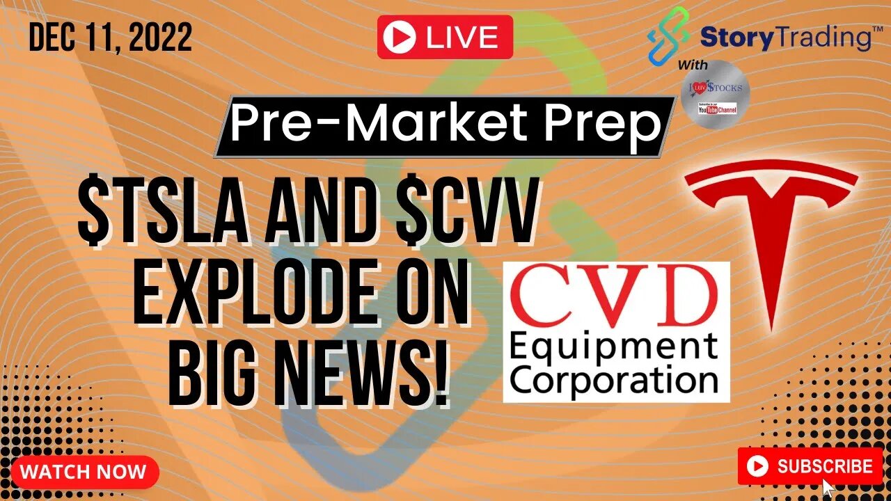 VIP Pre-Market Prep: 1/11/23: $TSLA and $CVV EXPLODE on BIG News!