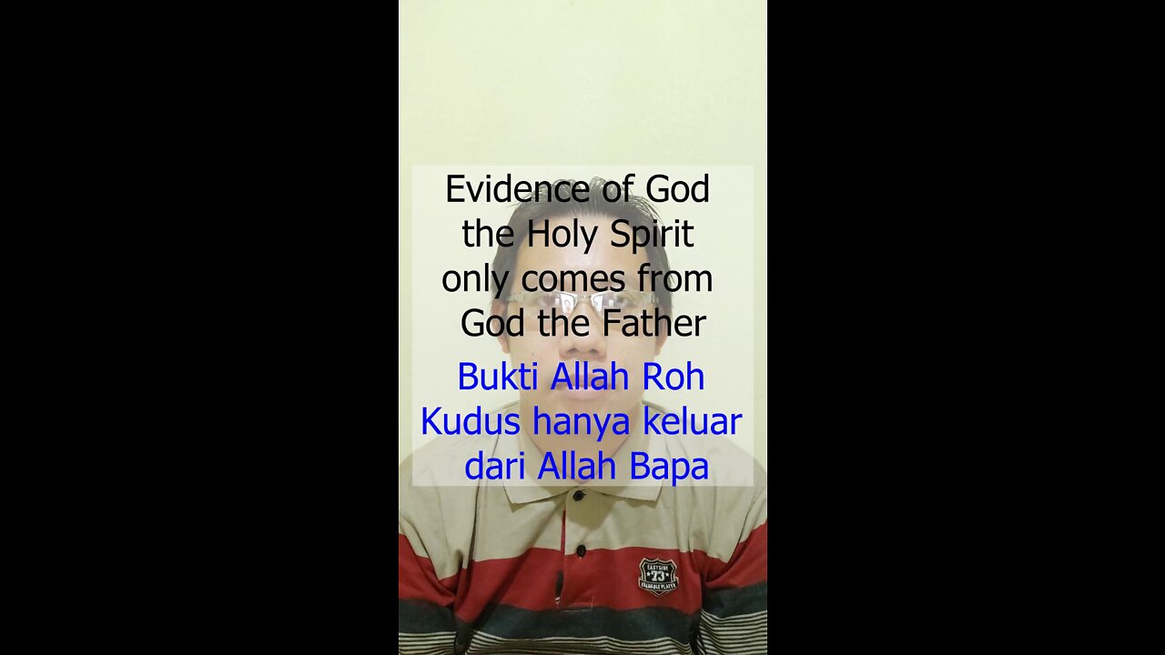 Evidence of God the Holy Spirit only comes from God the Father