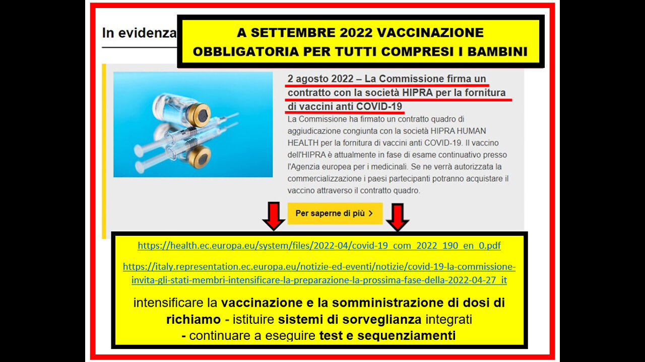 A SETTEMBRE 2022 VACCINAZIONE💉OBBLIGATORIA PER TUTTI COMPRESI I BAMBINI 🙈​🙉​🙊​...