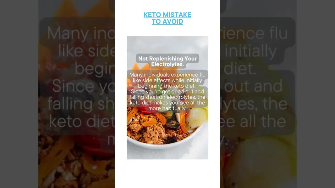 Common keto mistakes to avoid - Not Replenishing Your Electrolytes.
