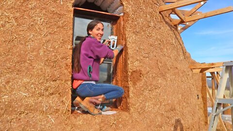 We Used This SPECIAL Technique to Seal the Windows on Our Earthbag House