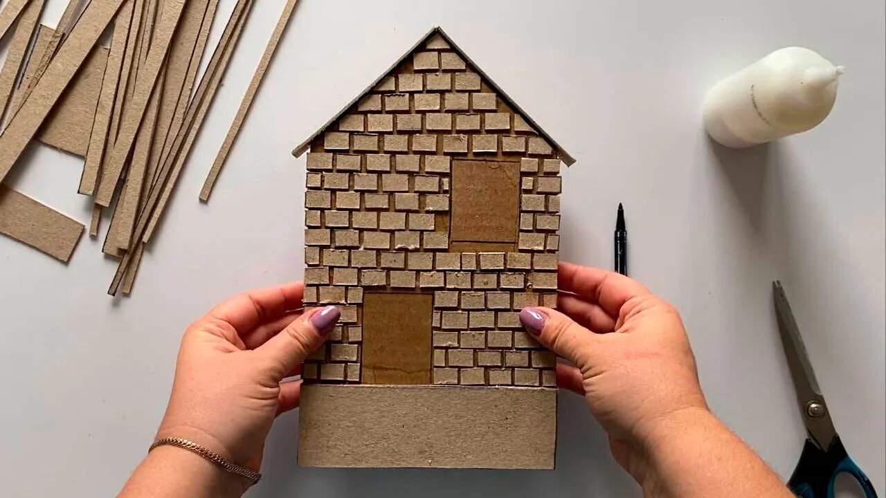 DIY miniature cardboard house | Cardboard craft idea