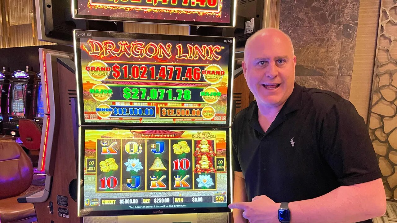 🔴 Live $1,000,000 High Limit Grand Dragon Link 🐉 Huge $250 Bets at The Hard Rock!