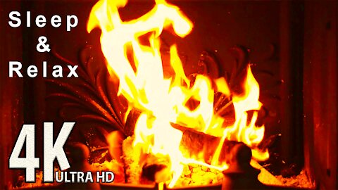 🔥 The Best Burning Fireplace 4K No Music One Hour with Crackling Fire Sounds 4k UHD TV Screensaver