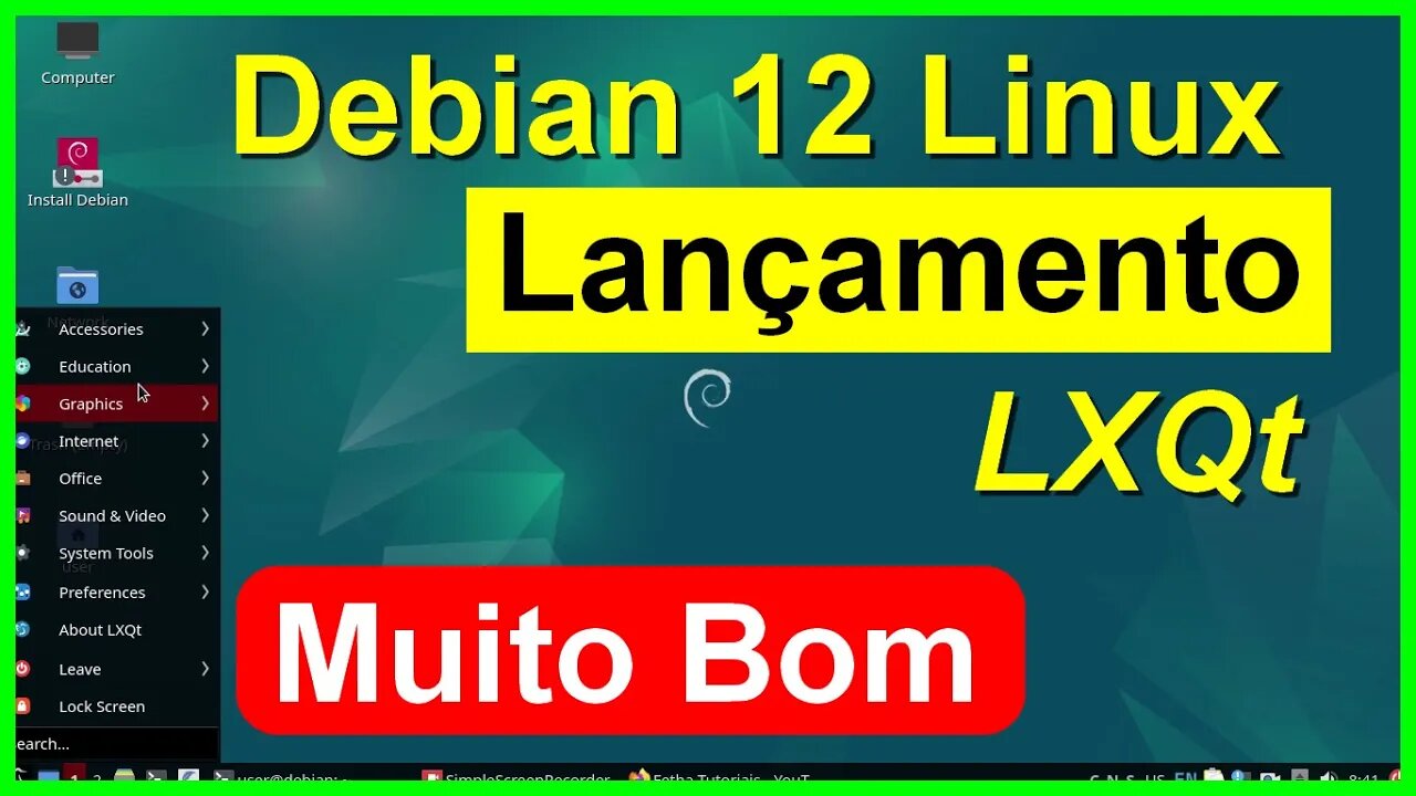 Debian 12 "Bookworm" Lxqt. Levíssimo. Uma das melhores Releases do Debian. Agora firmware incluso.