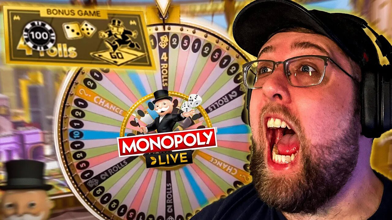 MY BIGGEST BET ON MONOPOLY LIVE GAME SHOW HITS 4 ROLLS!