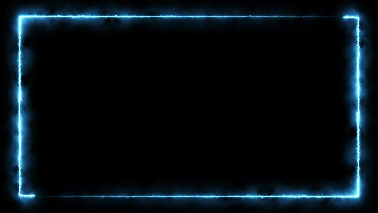 Blue Neon Electric Border Overlay Motion Graphics 4K Copyright Free