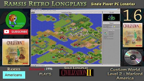 Sid Meier's Civilization II | 1996 | Windows PC | Warlord | America - Episode #16 | Let's Play