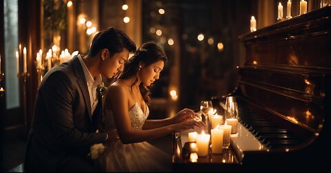 Candlelight with a romantic piano music